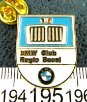 BMW CLUB REGIO BASEL BS&BL PIN GEPRÄGT LACKIERT  25mm GOLDIG
