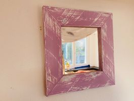 Kleiner Wandspiegel shabby chic, handgefertigt 47x47cm