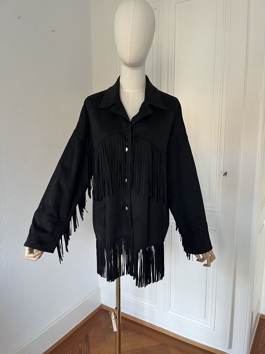 Zara Giacche: Zara Black Fringed Jacket, Size S, Never Worn - Chic! – Nuovo (secondo la descrizione) da Mies venduto da nic_yk5d 2