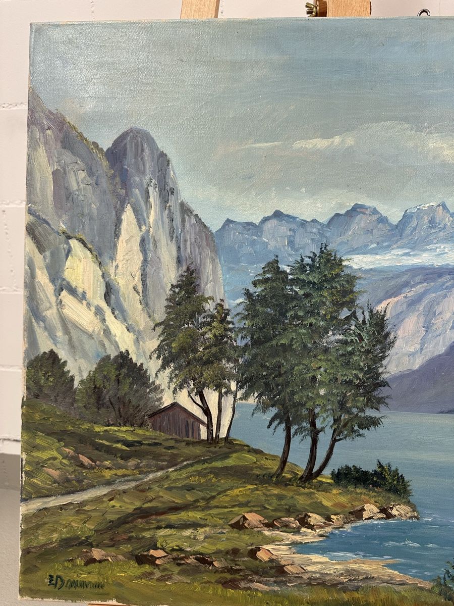 Dipinti: Gemälde Alpenlandschaft Walensee – Usato da Ebikon venduto da Gaenggeliwaar 1