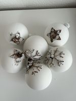 Winterdeko: 6 Christbaumkugeln, weiss, Handmade, Top! (51)