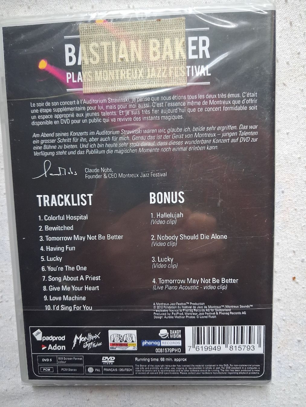 Tutti i DVDs: BASTIAN BAKER. dvd  – Nuovo (secondo la descrizione) da Lausanne venduto da Jdelta 1