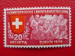 1939 (LANDI Nr.220.1.10 Abart verschobener Rotdruck
