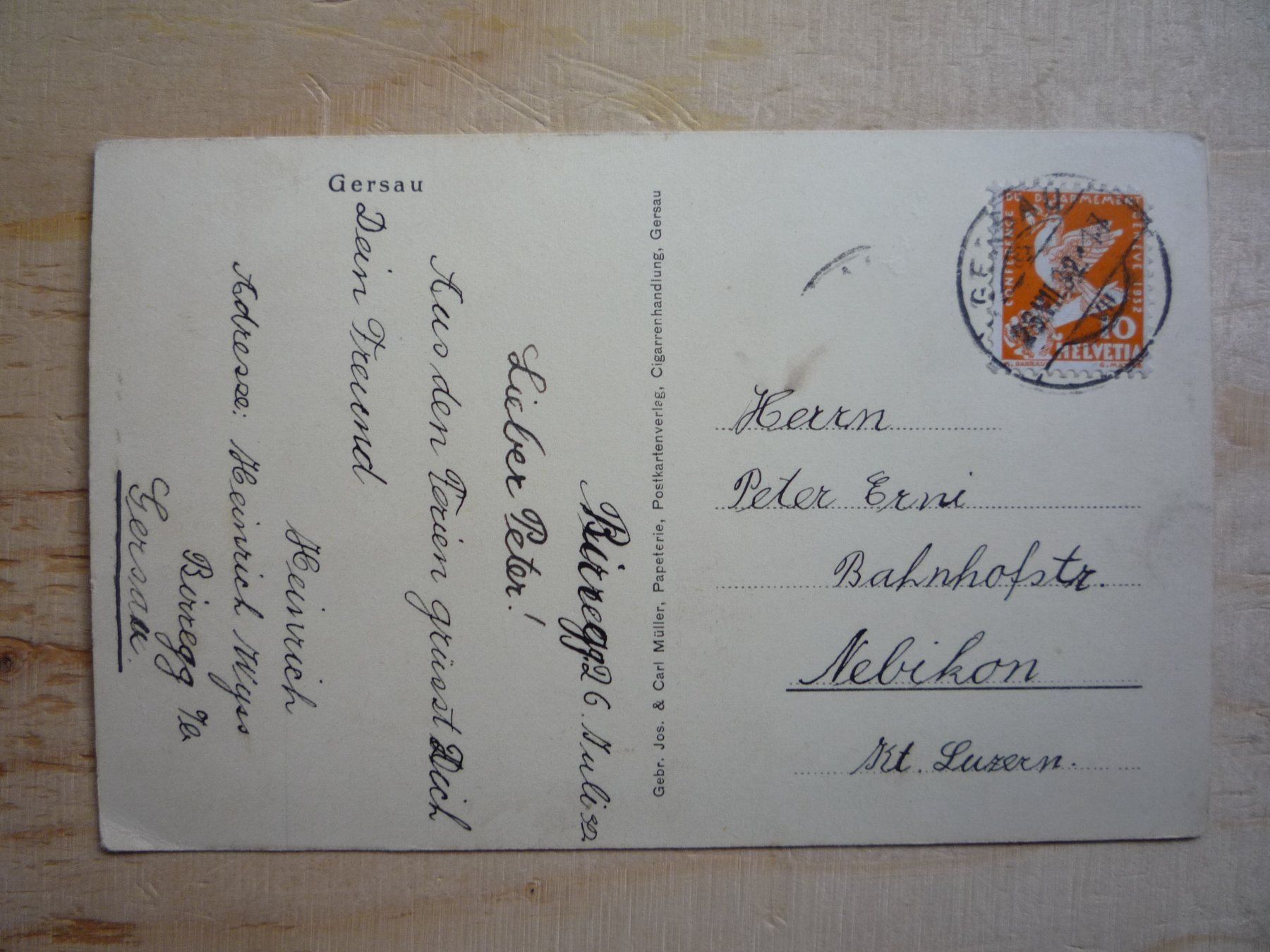 Cartoline postali: Gersau, 23.VII.32 – Usato da Rieden SG venduto da Brockehuesli 1