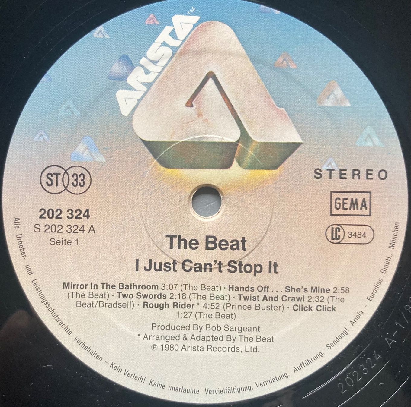 Schallplatten: THE BEAT - I JUST CAN'T STOP IT – Gebraucht aus Poliez-Pittet von Newtown-Records 2