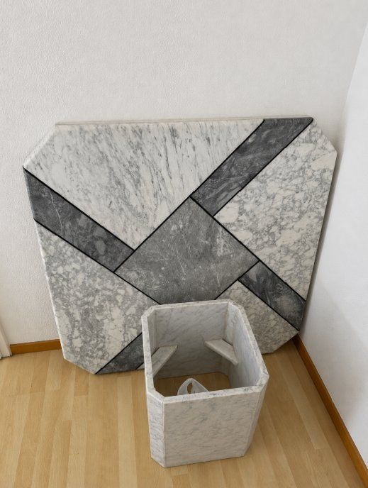 Tische: italienischer Marmortisch & Deko Silber-Eule – Gebraucht aus Walzenhausen von Jana013 3