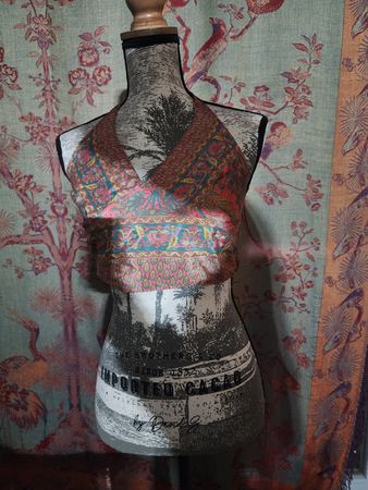 Damen Crop Top Grösse S bunter Print guter Zustand