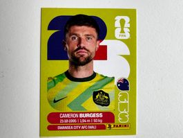 Panini Fussball Sticker Cameron Burgess AUS 8 United Edition