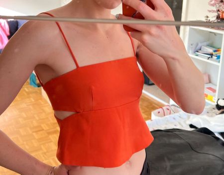Zara Crop Top Cut out orange