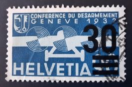 3-9-1 Timbre Helvetia oblitéré. Désarmement Genève 1936.