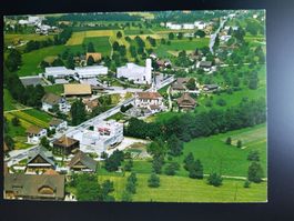 Alte Ansichtskarte Oberkirch LU, Flugaufnahme, Rarität!