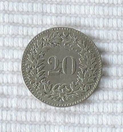 Toutes les monnaies: 20 Rappen 1858 – D'occasion à Gommiswald par Malediven2025 1