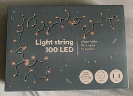 Lichterkette 100 LED warmweiss 10m neu