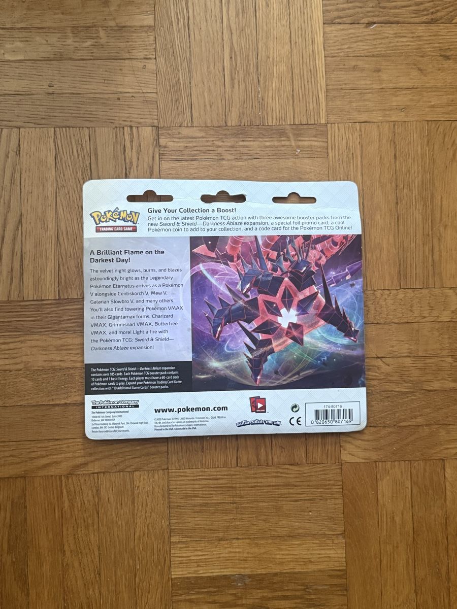 Pokémon Carte collezionabili: Darkness ablaze 3 pack blister ENG – Nuovo e nell'imballaggio originale da Thônex venduto da retrolovech 1