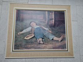 Bild von Albert Anker Schlafender Knabe im Heu