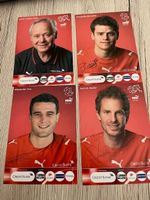 4 Autogrammkarten - Schweizer Fussball Nationalspieler