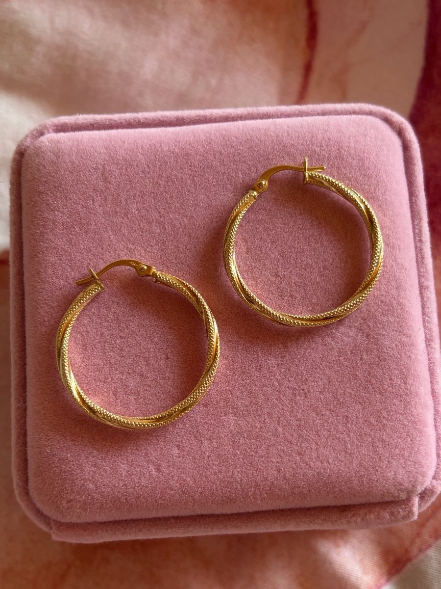 Ohrringe & -stecker: 750 Yellow Gold Loop Earrings – Neu (gemäss Beschreibung) aus St.Josefen von lop_lh8d