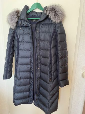 Mantel Daunen Kapuce Weissfuchspelz echt abnehmbar