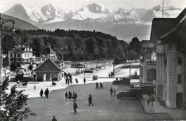 Thun   BE   -    Bahnhof  /  Oldtimer    ca. 1950