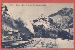 Caux bei Montreux im Winter mit Bahn - 1911