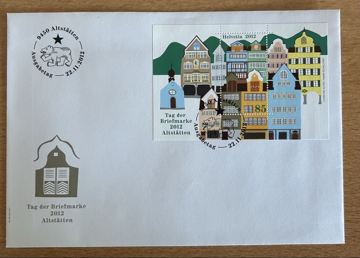 Tutti i francobolli: Briefmarken-Umschlag Altstätten 2012 – Nuovo (secondo la descrizione) da Wil ZH venduto da uhe_nw6s