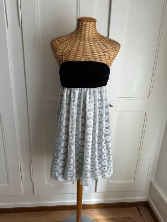 ZARA - Bustier-Kleid schwarz-weiss XS