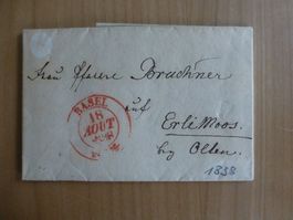 Basel Brief nach Erlimoos bei Olten 1838