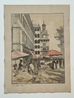 Lithografie Beaumont Marche aux Fleurs Genf Genève 1901