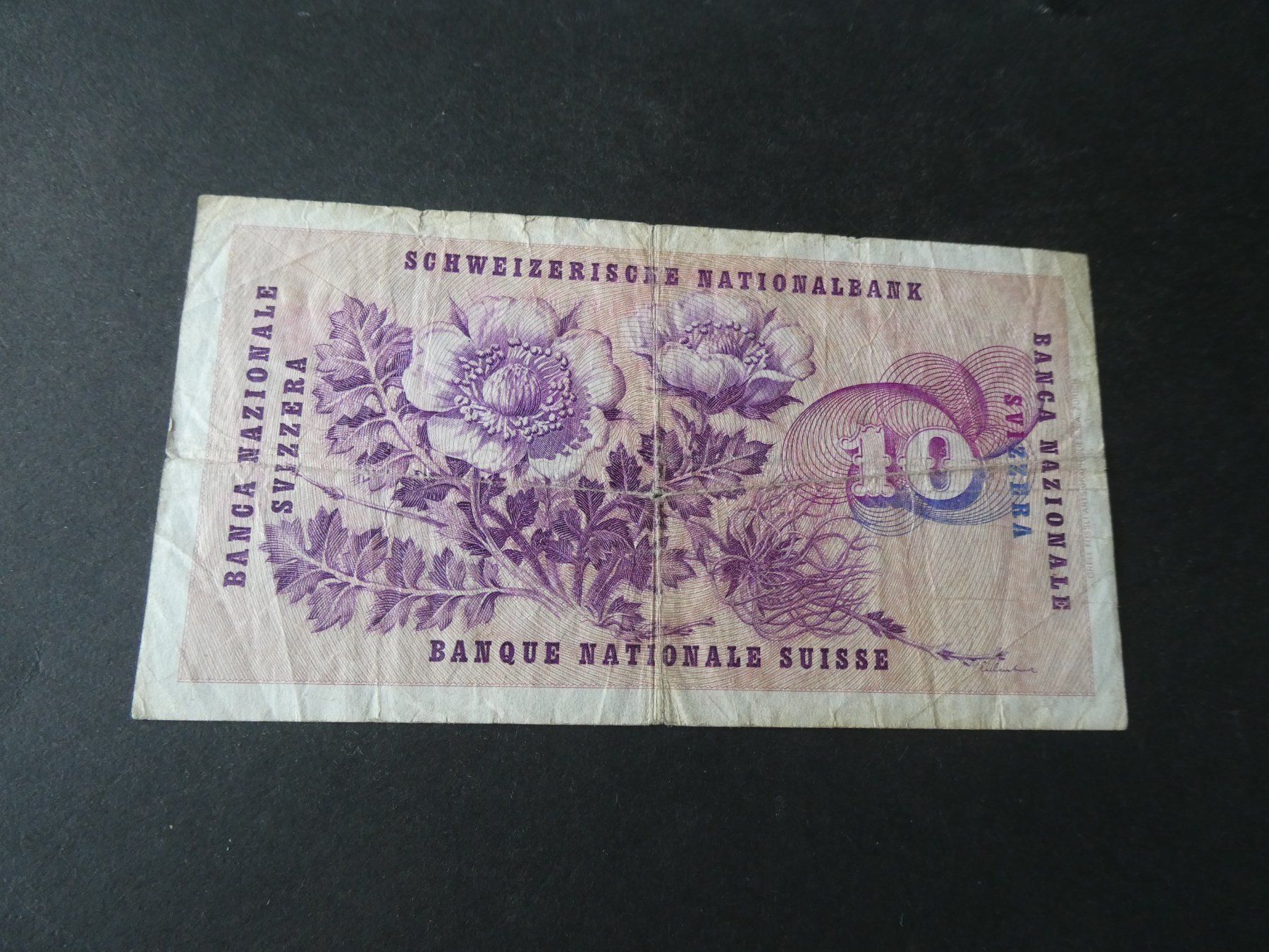 Banconote: Schweiz 1965,  10 Franken – Usato da Hinterforst venduto da Rohusri 1