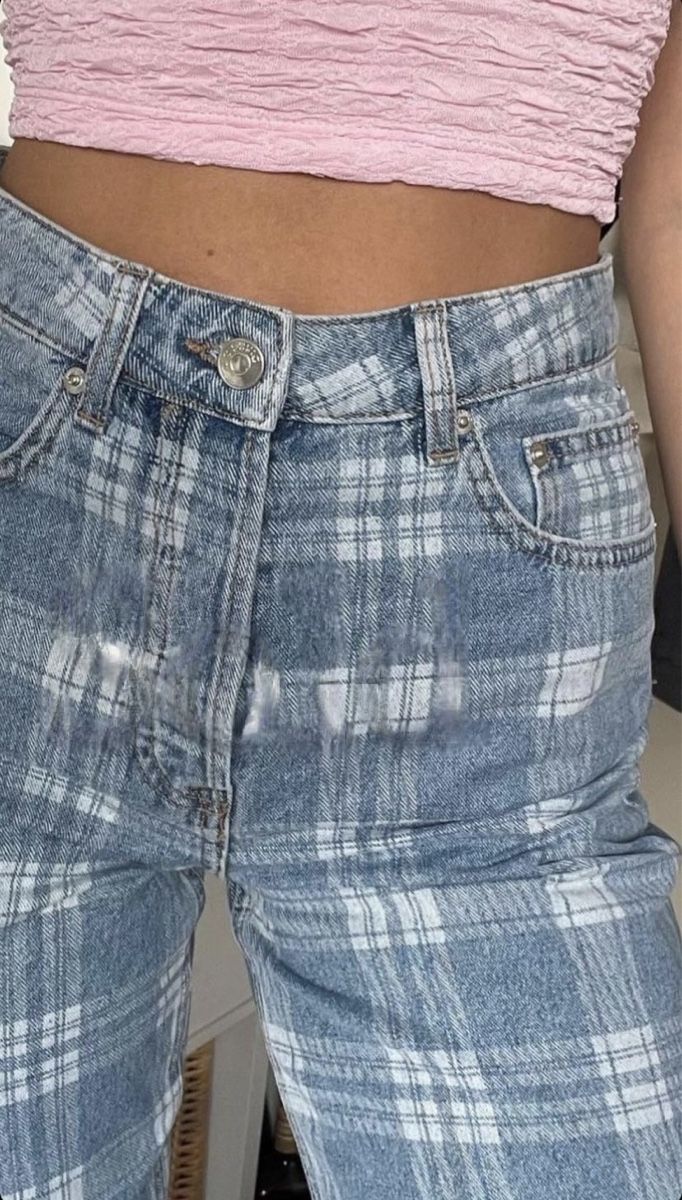 Jeans: Karierte Jeans – Nuovo (secondo la descrizione) da Winterthur venduto da m.tix
