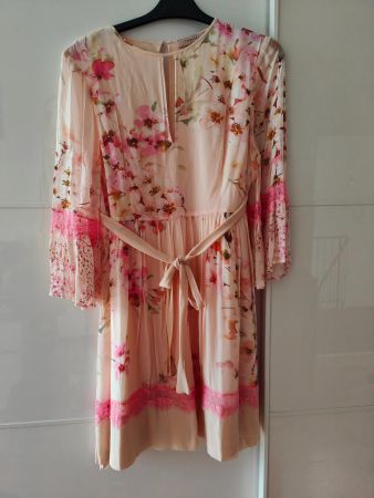 Minikleid mit Blumendruck und Spitze (Twinset Milano) Gr 40