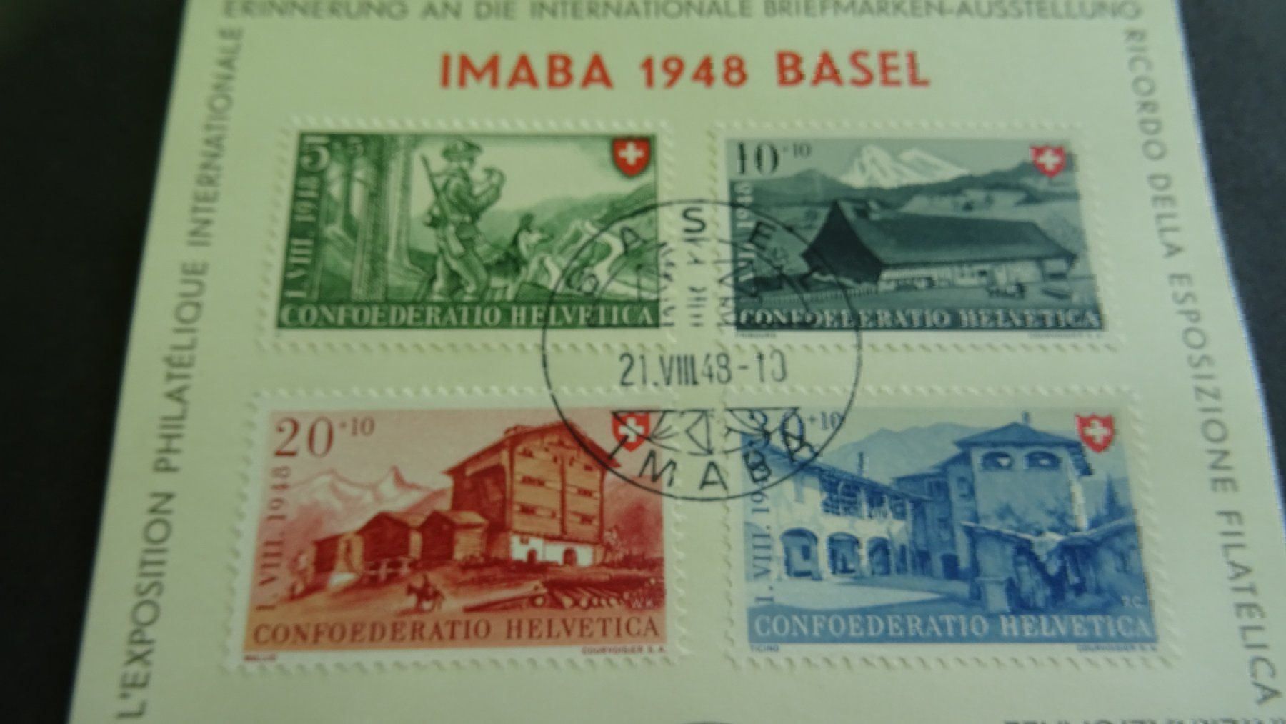 Tutti i francobolli: 21.VIII.48., SONDERKARTE  IMABA 1948, – Usato da Eschenbach SG venduto da eDaisy 1