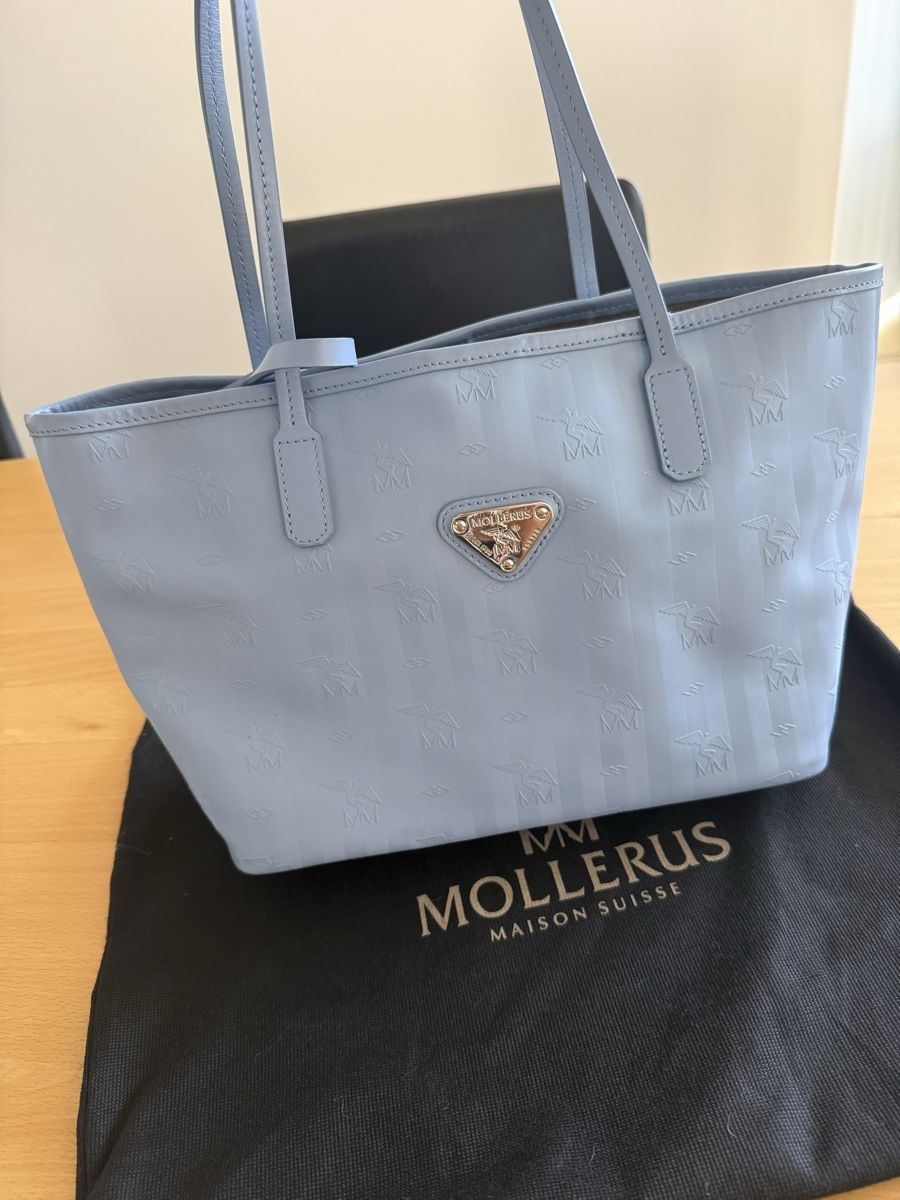 Maison Mollerus Borse da donna: Mollerus Genf Shopper Hellblau – Usato da Remetschwil venduto da Ka95 1
