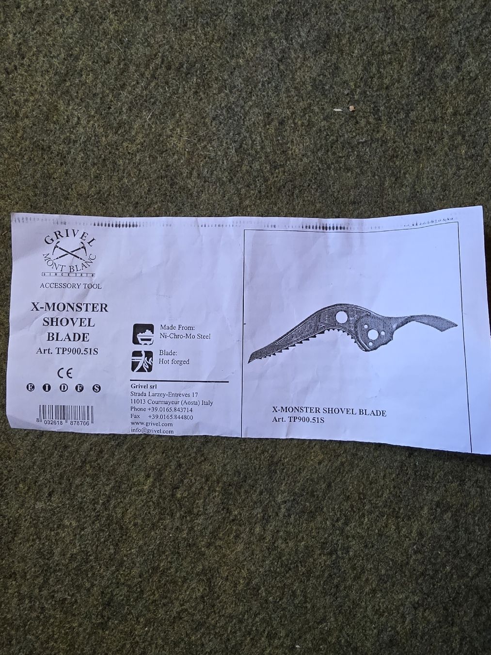 Grivel Kletterausrüstungen: Grivel X-Monster Shovel Blade – Neu und originalverpackt aus Sevelen von elvis001 1