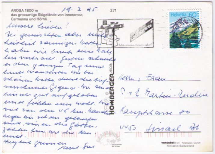 Cartes postales: Arosa - Innerarosa Camenna Hörnli – D'occasion à Binningen par Mountainrider 1