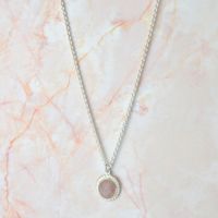 Halskette Silber 925 & Rosenquarz (SK1202.AHRQ)