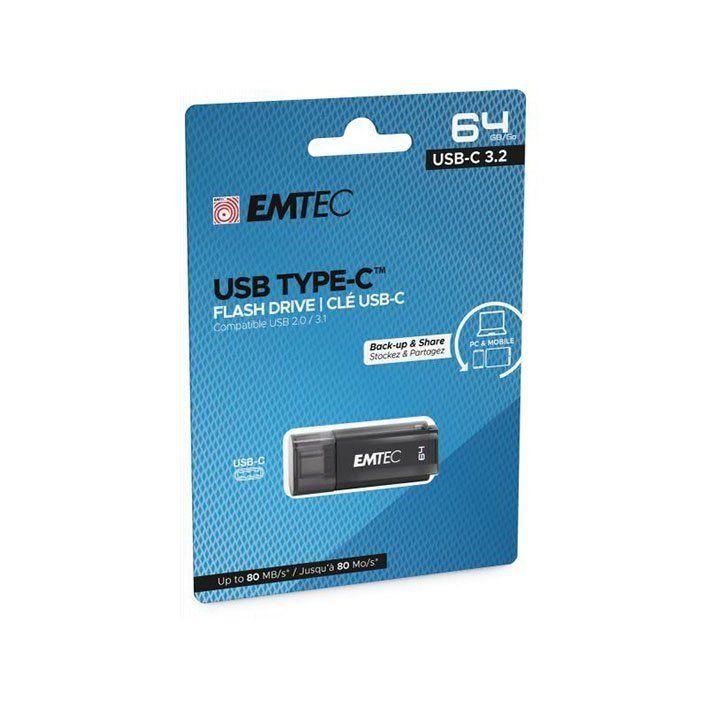 Chiavette USB: EMTEC D400 Clé USB-C 64GB – Nuovo e nell'imballaggio originale da Renens VD venduto da Accessoryworldch