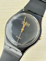 Swatch Armbanduhr Vintage schwarz Kunststoff
