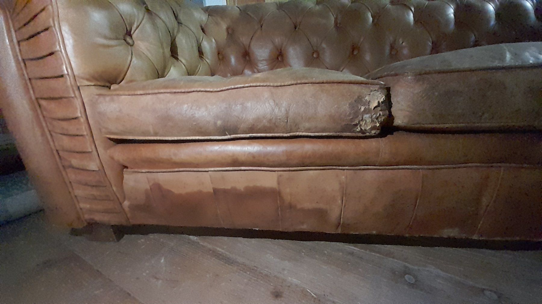 Chesterfield Divani: Chesterfield Sofa braun mit viel Patina – Usato da Hittnau venduto da v-v-onlineverkauf 4