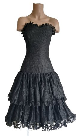 Tangokleid Tanzkleid Vintage Abendkleid Spitze schwarz neuwe