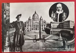AK VATIKAN PAPST PIUS XII SCHWEIZERGARDE ST PETER 1952 GEL.