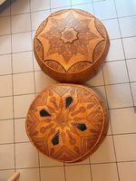 Pouf en cuir