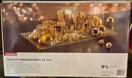 Tee Licht Lichter Arrangement 44-teilig Glasplatte Platte
