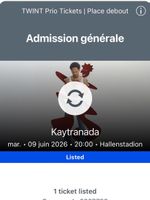 Kaytranada Konzert Ticket Hallenstadion Zürich 09.06