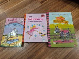 3 Kinderbücher: Ponyhof, Buchstabenfee, Räuberprinzessin K44
