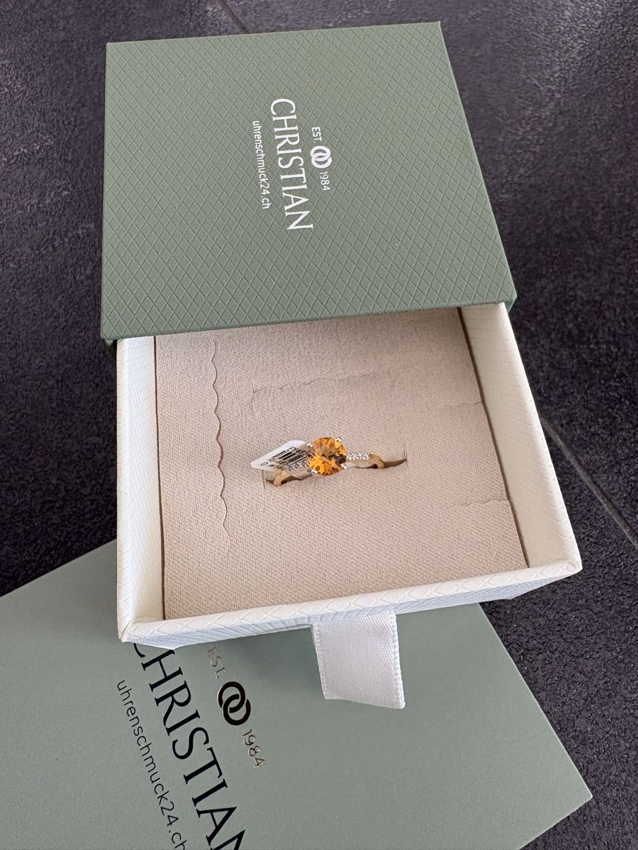 Anelli: Citrin/Diamant Ring GR52 Fabrikneu – Nuovo e nell'imballaggio originale da Fehren venduto da Frischki