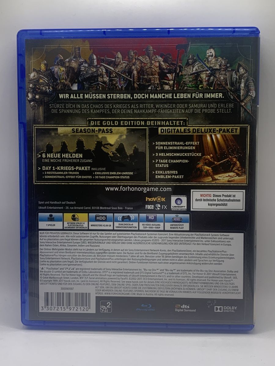 Sony Spiele: For Honor Gold Edition - PS4 – Gebraucht aus Ostermundigen von RG-Collector 1