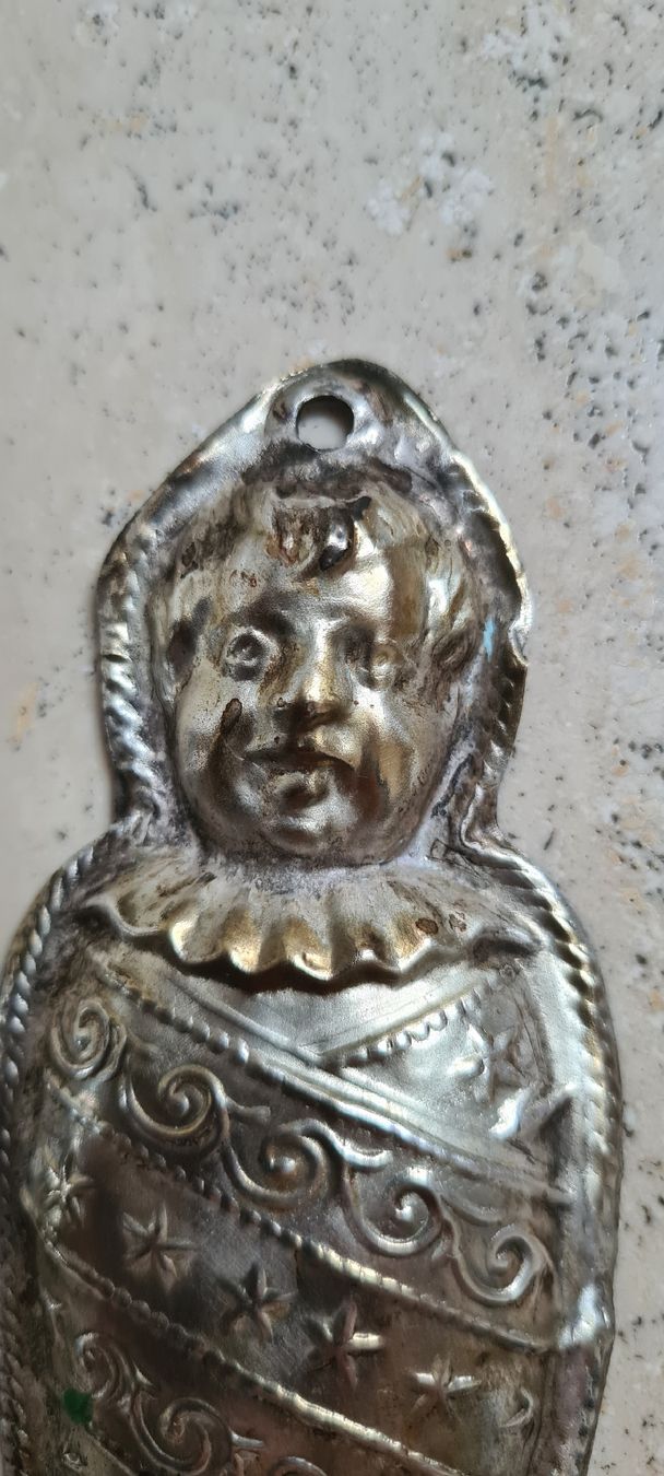 Figuren: Wickelkind Votivtäfelchen, Silber – Gebraucht aus Untersiggenthal von elisabeth076 1