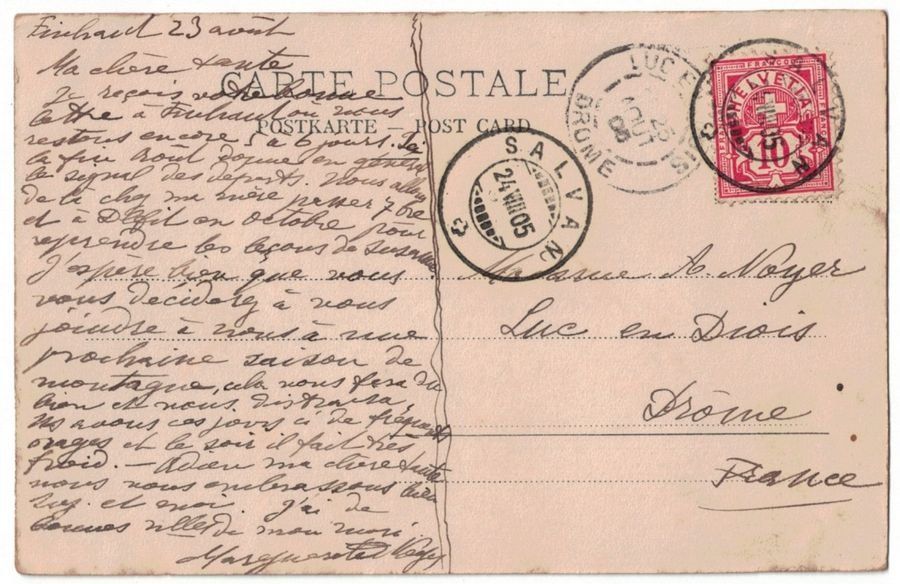 Cartoline postali: Hôtel Tête-Noire, circulée 1905 – Usato da Frauenfeld venduto da POML 1