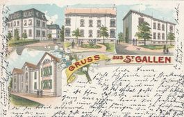 St.Gallen-Litho-Karte gelaufen 1906